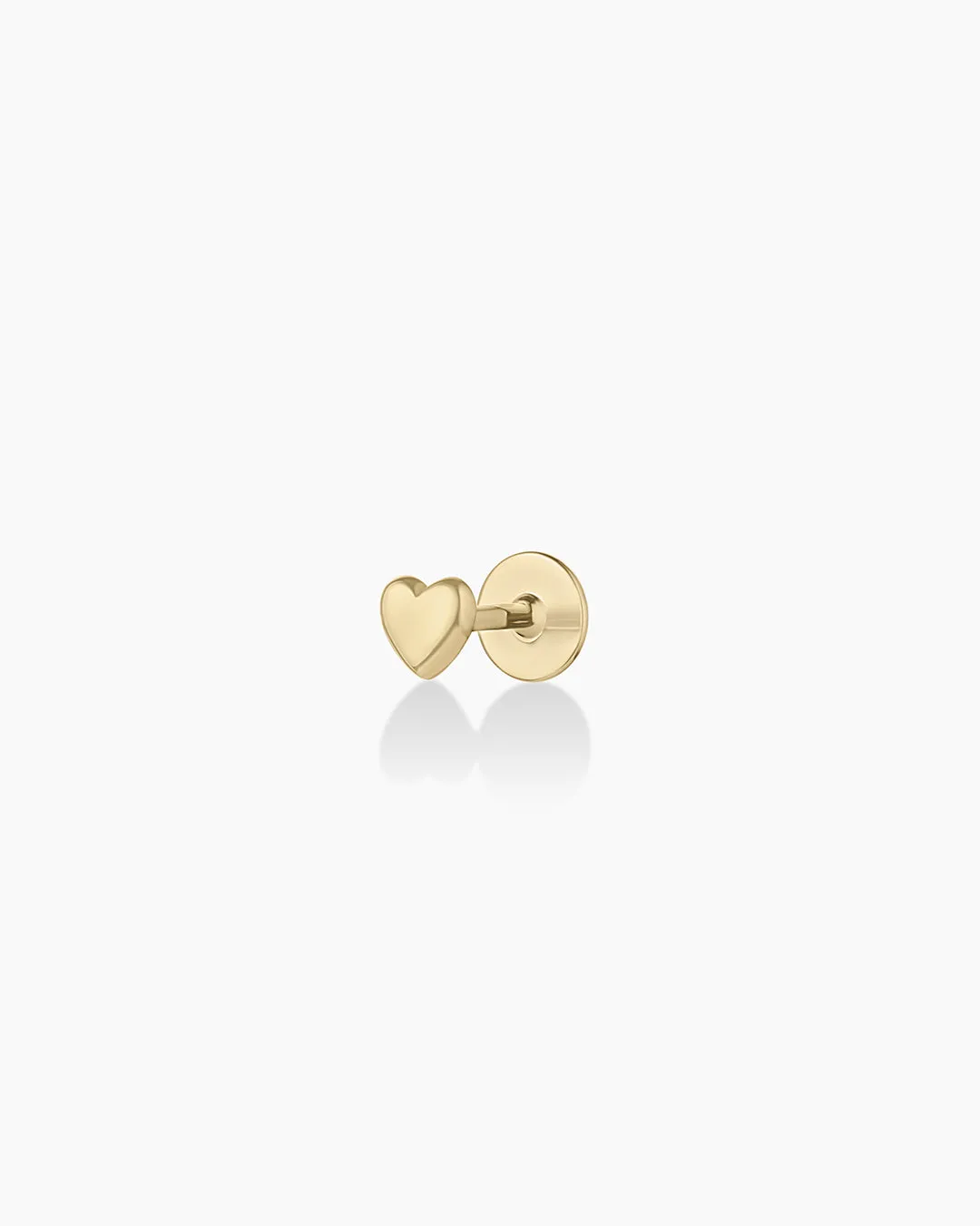 14k Gold Heart Flat Back Studs