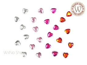 4mm Heart Flat Back Acrylic Rhinestone - 25 pcs