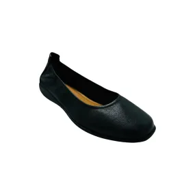 74801 Black Leather Flat