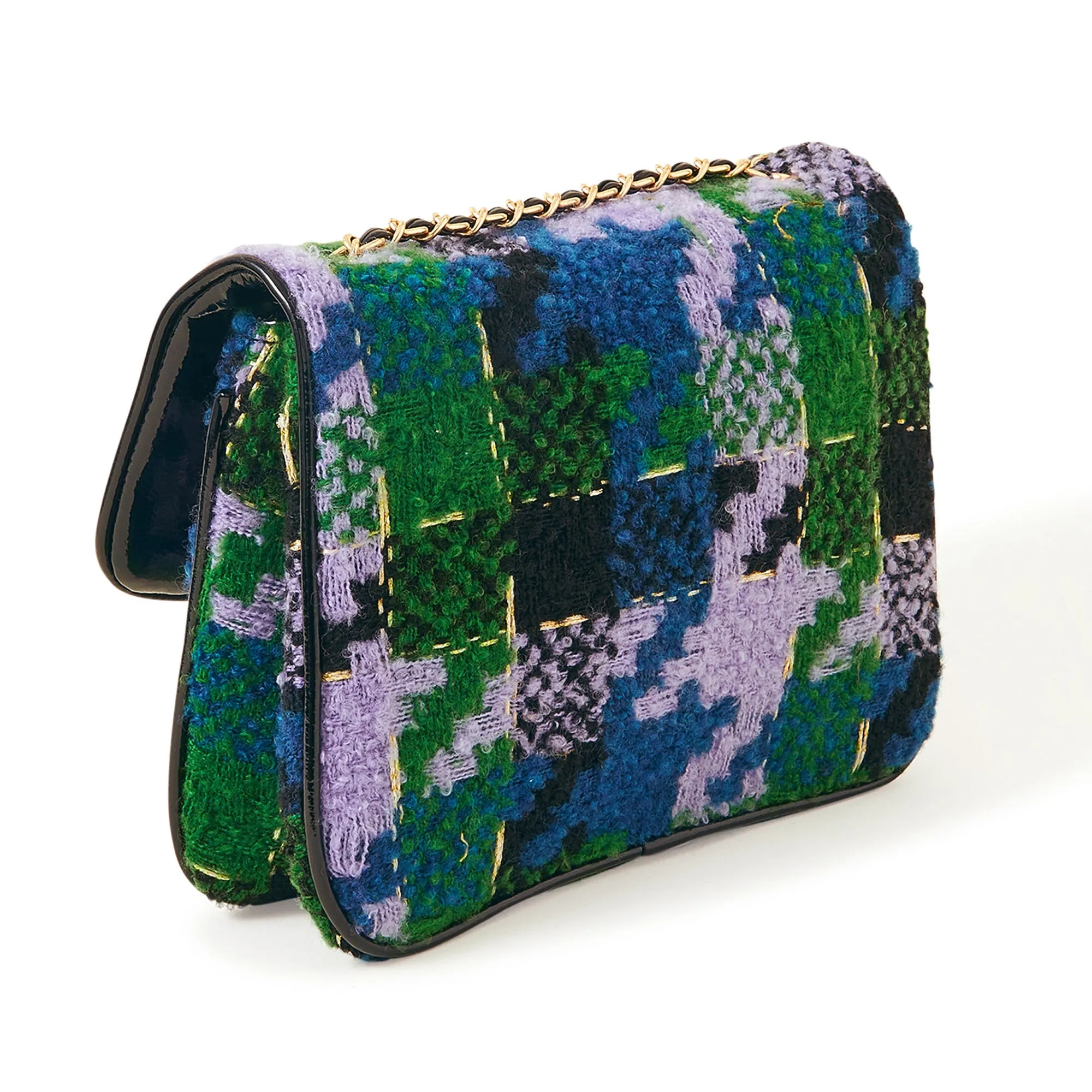 Accessorize London Women's Green
 Tweed Cross Body Bag