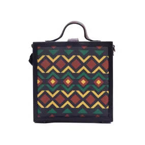 Aztec green handcrafted briefcase bag for women