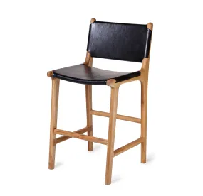 Bar Stool w/ Flat Full Back - Black