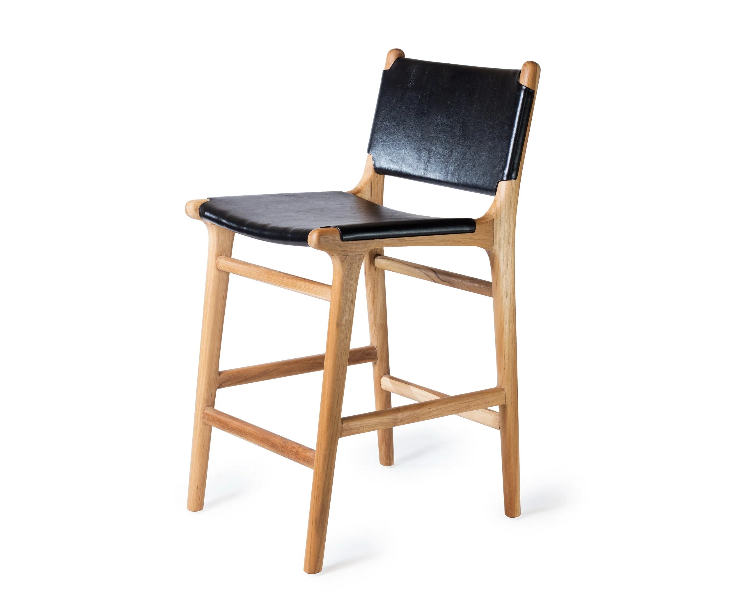 Bar Stool w/ Flat Full Back - Black