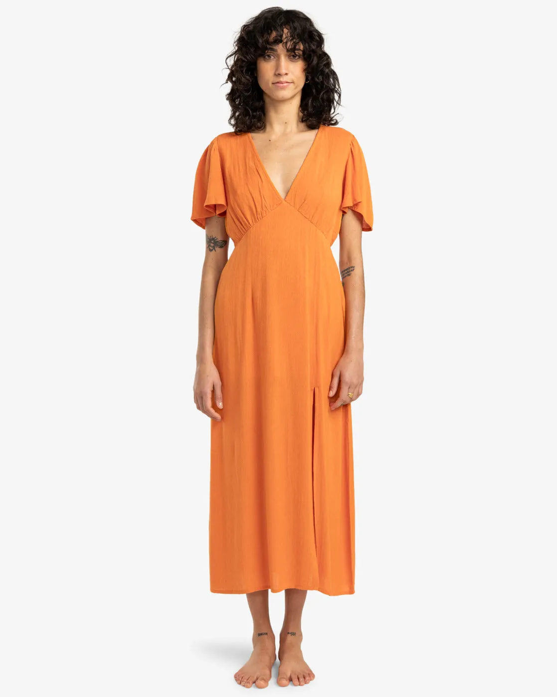 Billabong Womens Jet Set Midi Dress - Dried Mango