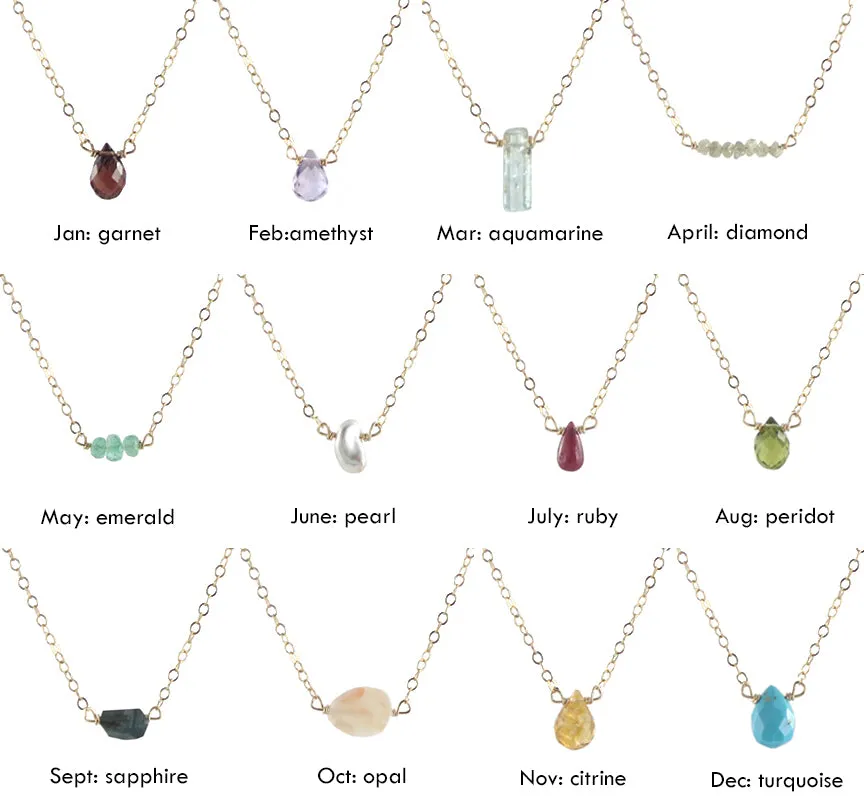 Birthstone Gem Necklaces - GF