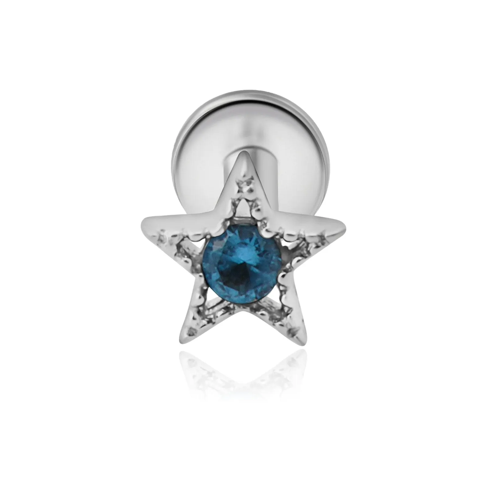 Blue Topaz Milgrain Star Flat Back Stud