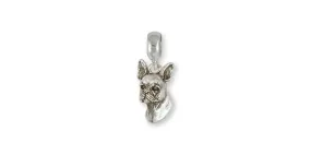 Boston Terrier Charm Slide Jewelry Sterling Silver Handmade Dog Charm Slide BT9-PNS