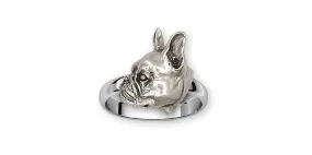 Boston Terrier Jewelry Sterling Silver Handmade Boston Terrier Ring  BT152X-R