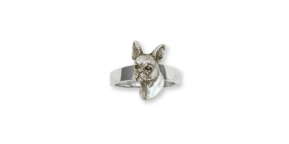 Boston Terrier Ring Jewelry Sterling Silver Handmade Dog Ring BT9-R