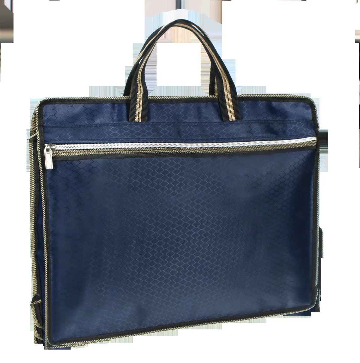 Briefcase Handbag with Striped Handle