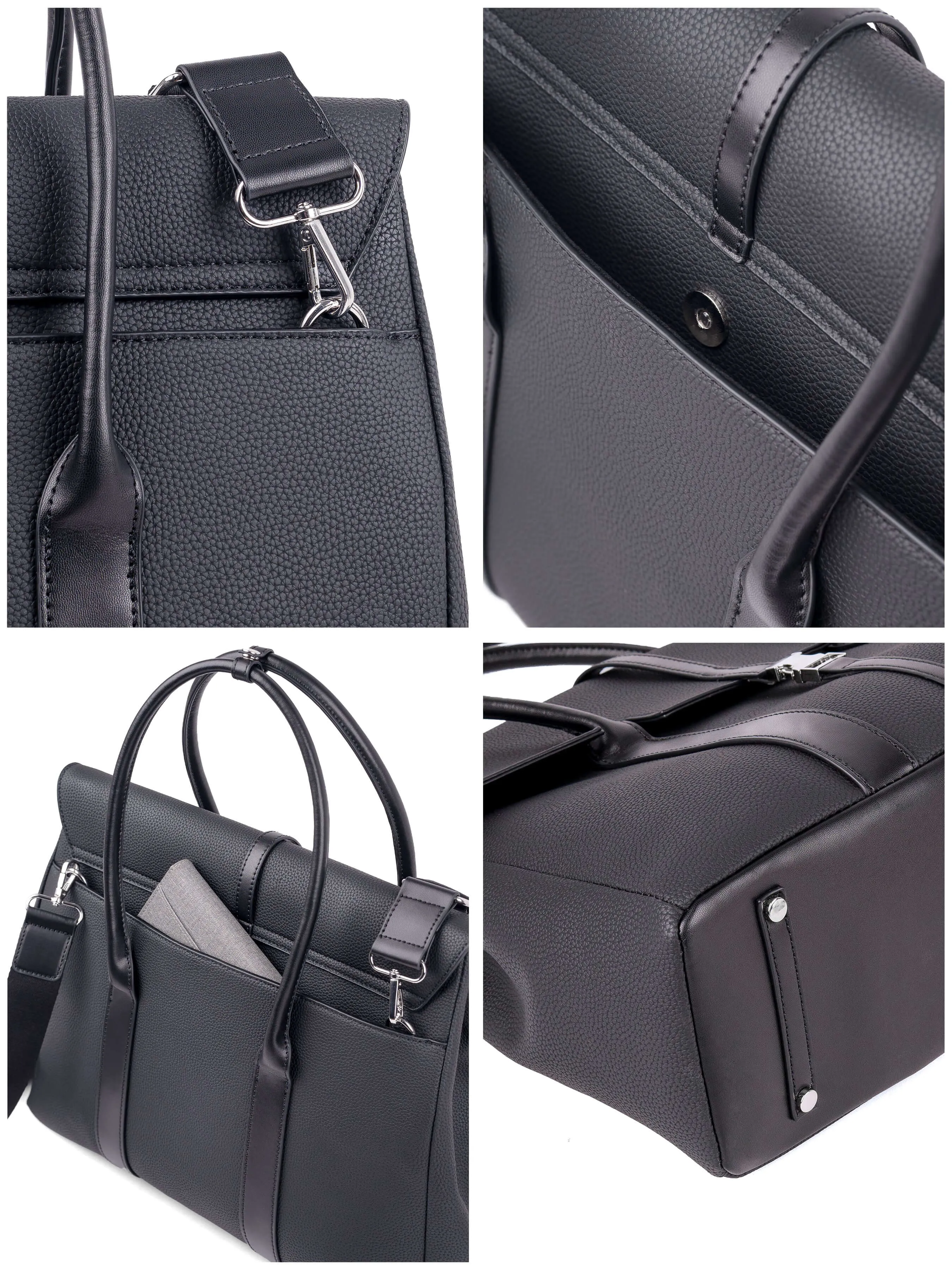 Bruno Briefcase - Black Pebble