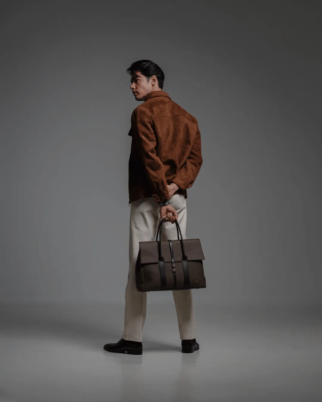 Bruno Briefcase - Brown Pebble