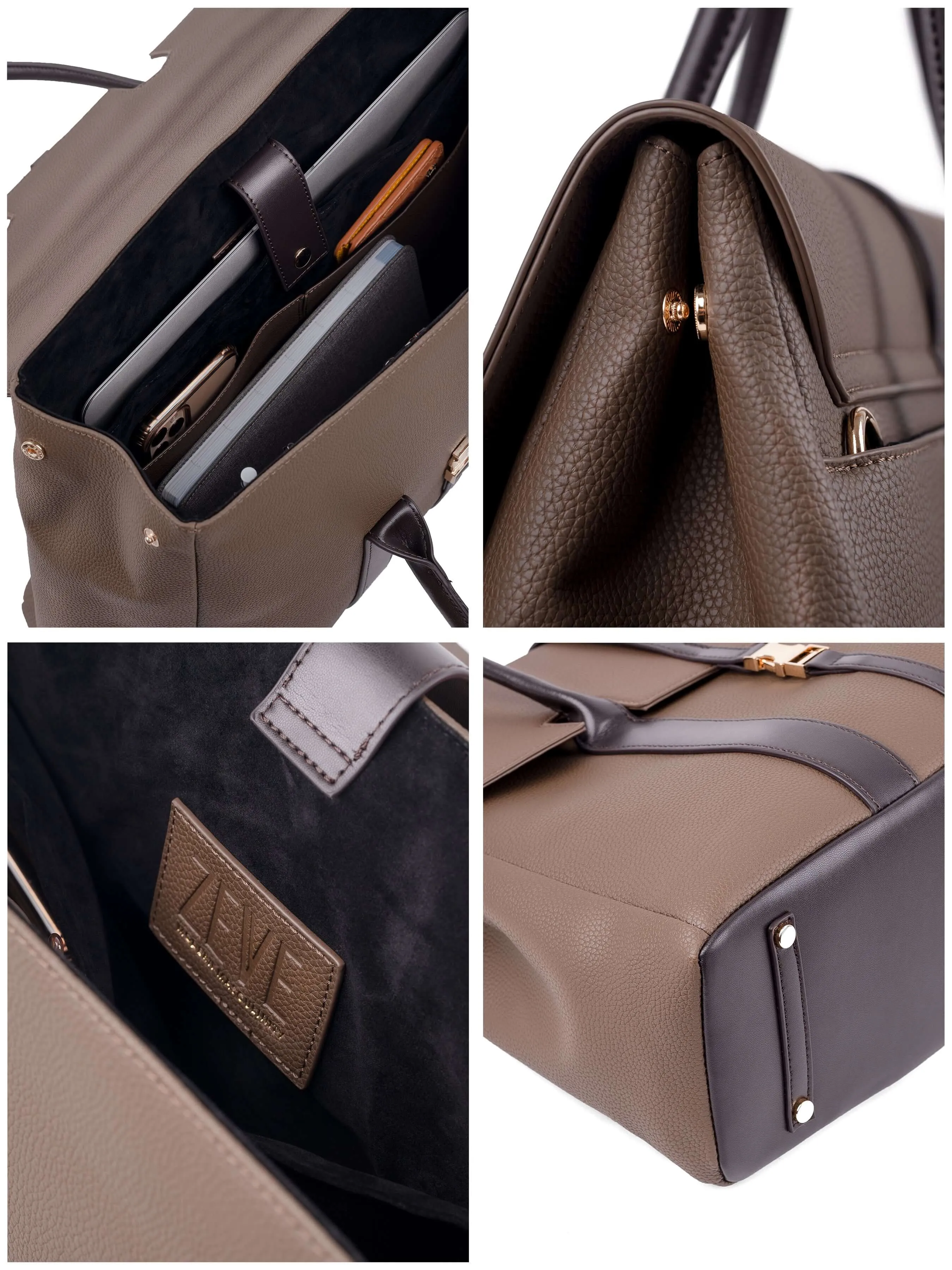 Bruno Briefcase - Brown Pebble