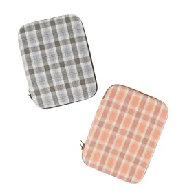 Casual Checkered Plaids Pattern iPad Laptop Sleeves Cases Pouches Protective Covers Purses Handbags Square Cushion Designer School Collage Office Lightweight