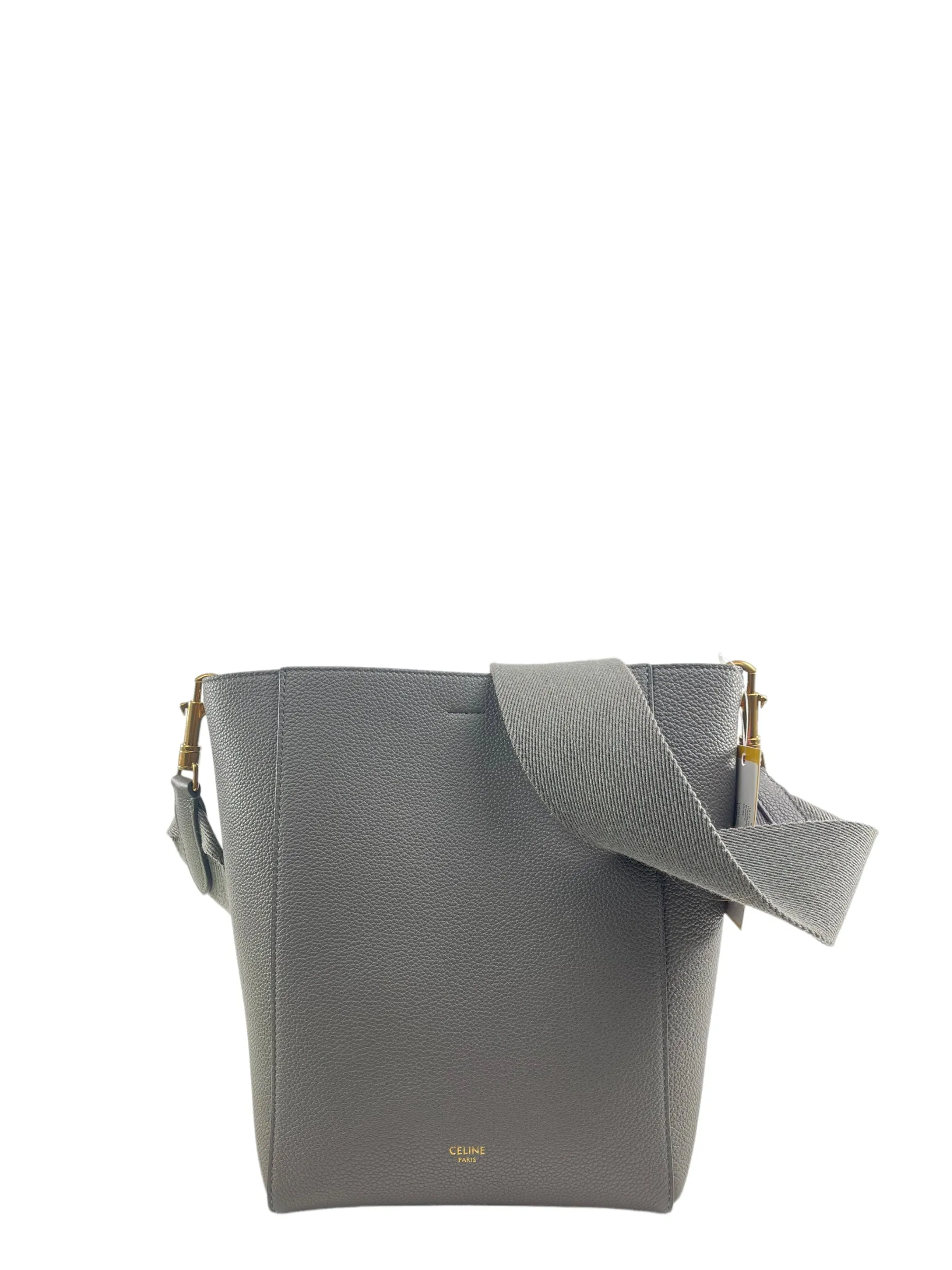 Celine Grey Leather Bucket Handbag