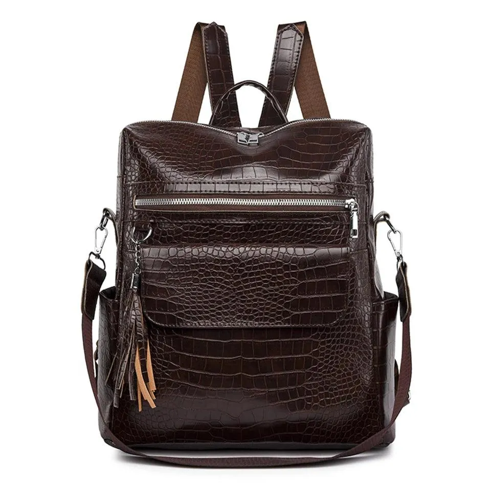 Cool Pu Leather Backpack for College Students - QC443