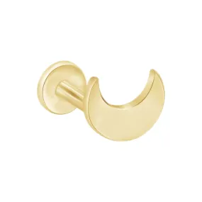 Crescent Moon Flat Back Stud Earring