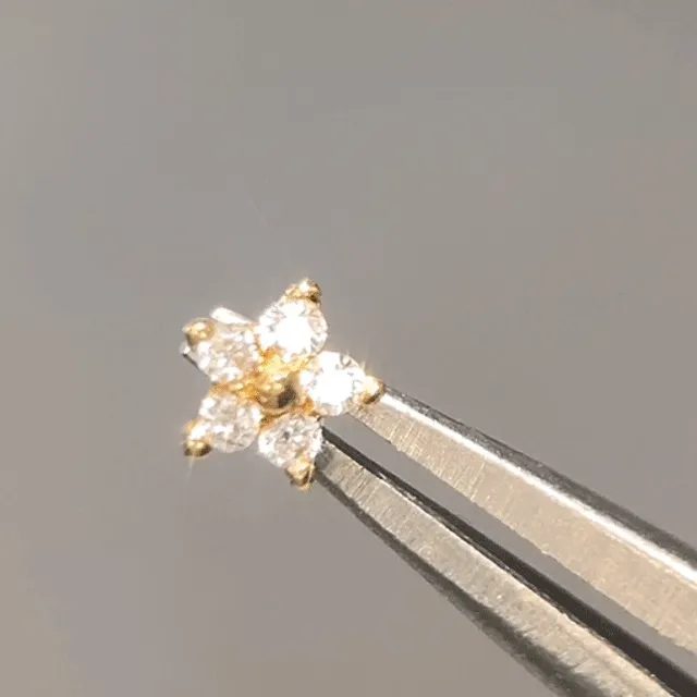 Diamond Flat Back Earring Buttercup 14k Yellow