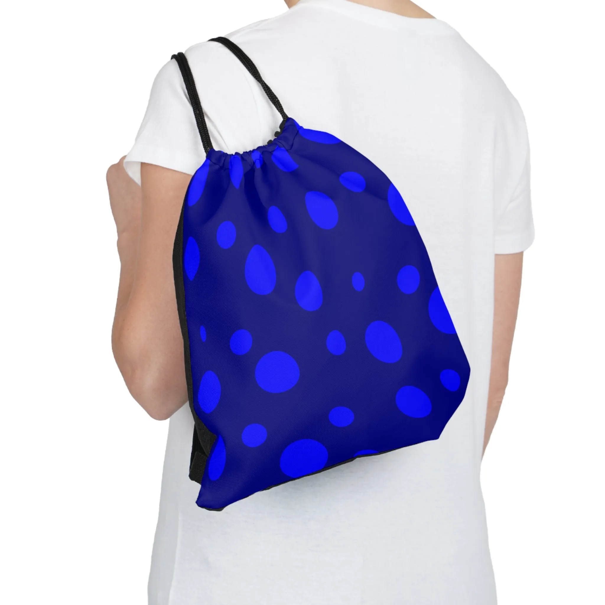 Drawstring Bag - Blue Polka Dot