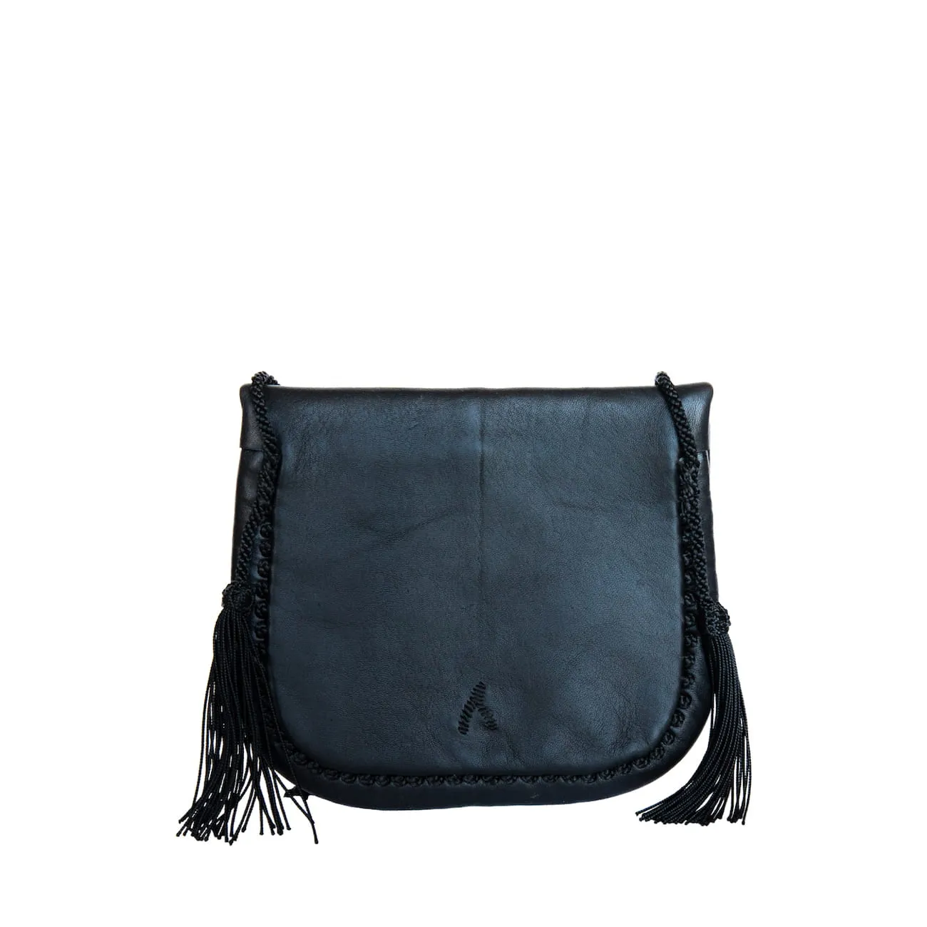 Embroidered Mini Crossbody Bag in Black