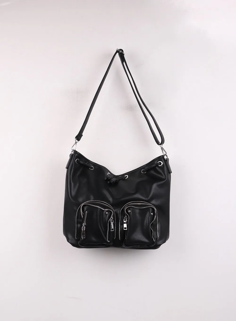 Faux Leather Adjustable String Bag IJ419