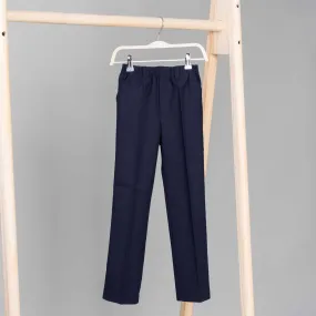 Full Elastic Slacks - Navy