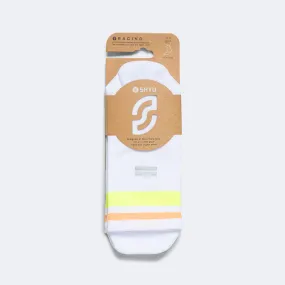 Half Crew Racing Socks - White/Lime/Mango