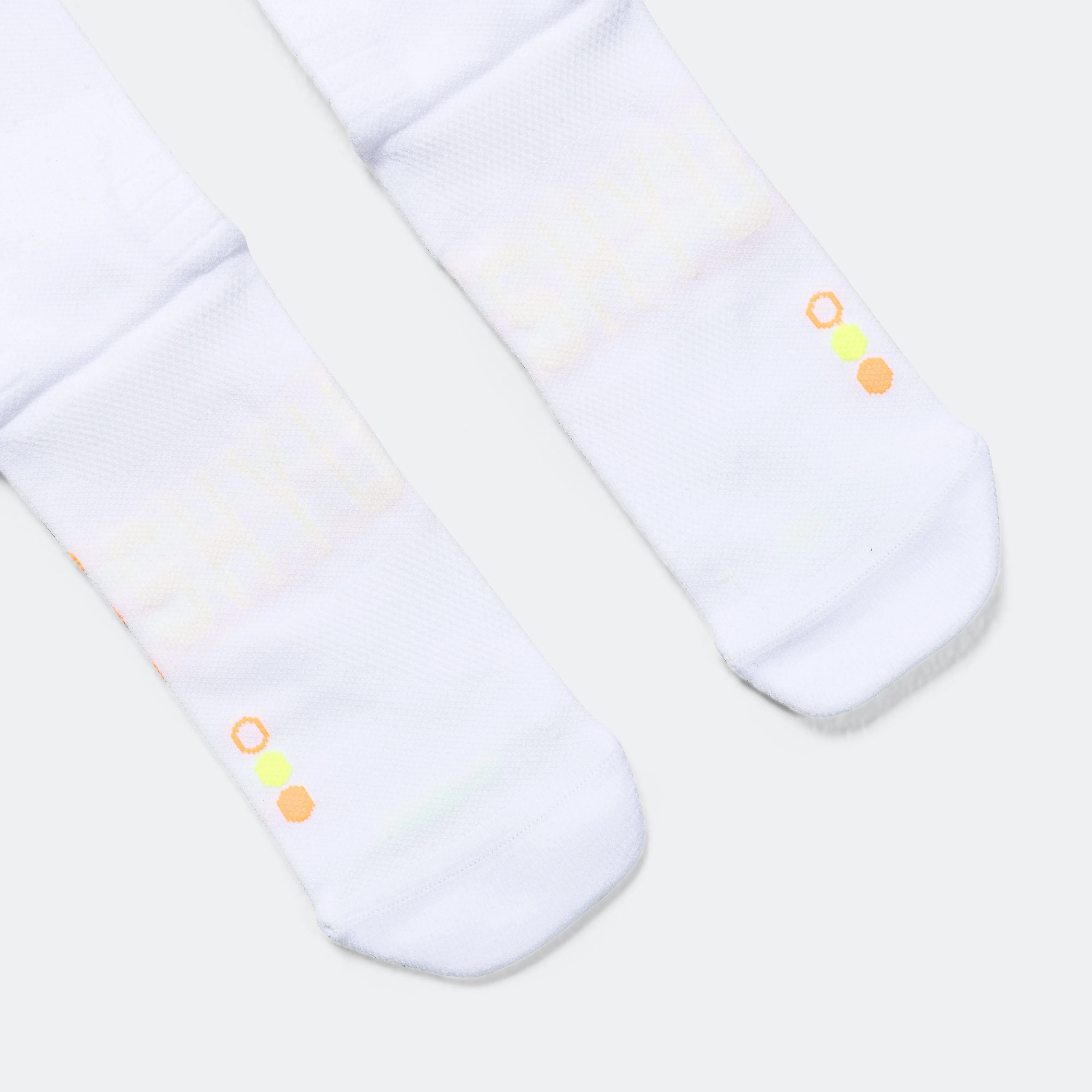 Half Crew Racing Socks - White/Lime/Mango