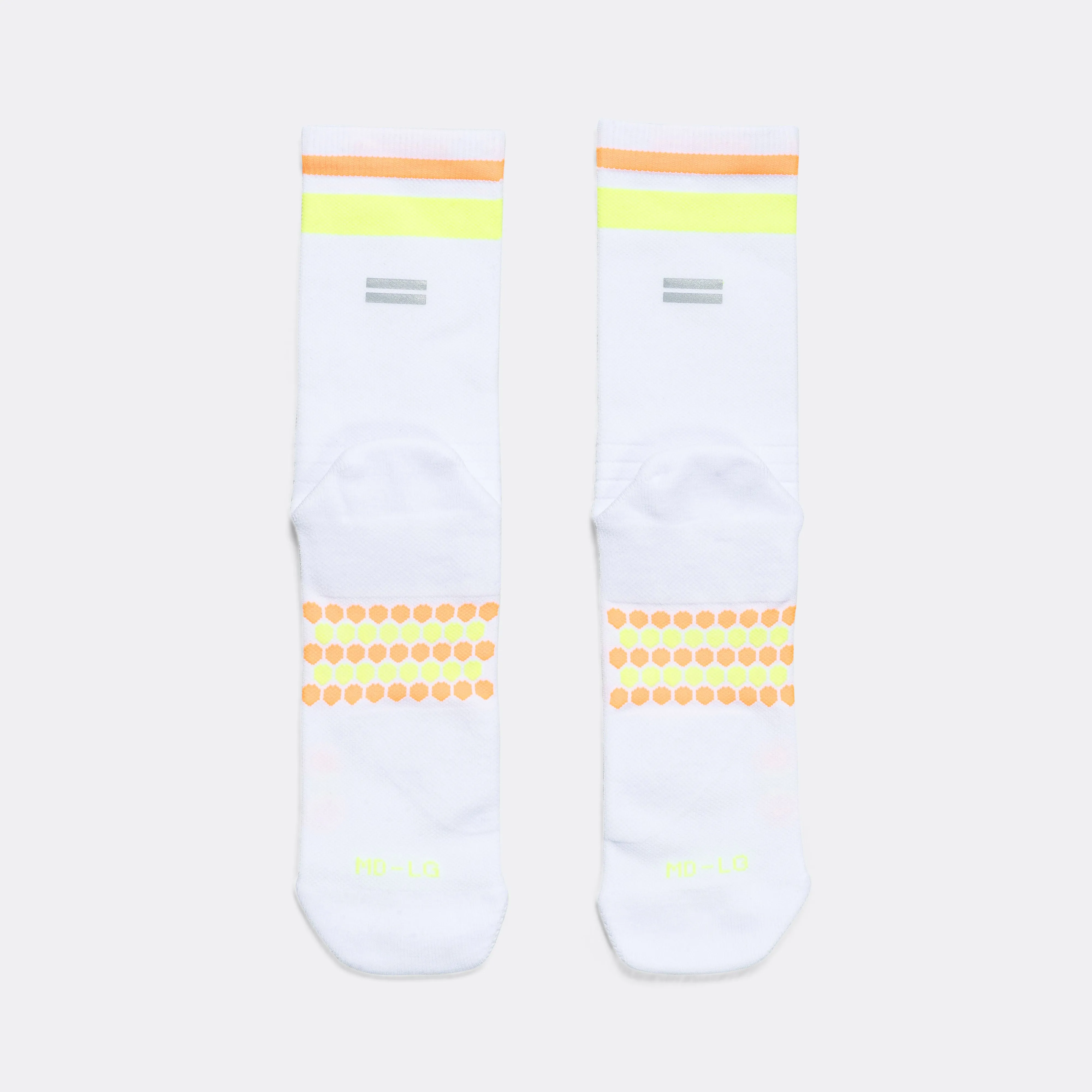 Half Crew Racing Socks - White/Lime/Mango