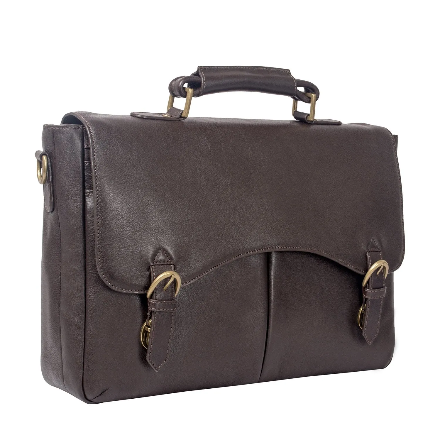 Hawkins Leather 15 Laptop Compatible Briefcase