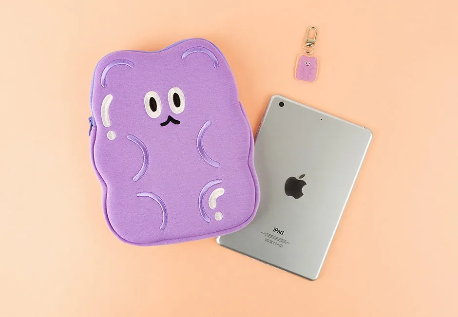 Jelly Bear Shaped iPad Mini 8.3 inches Laptop Sleeves Cases Protective Covers Purses Handbags Cushion Pouches Designer Artist Prints School Collage Office Lightweight Cute Gifts