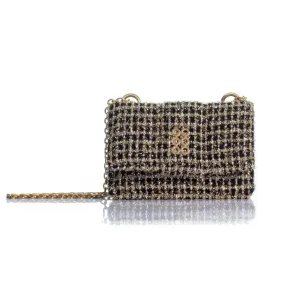 Kooreloo - Fabric Shoulder Bag - Mini Lucerne Tweed Black & Gold