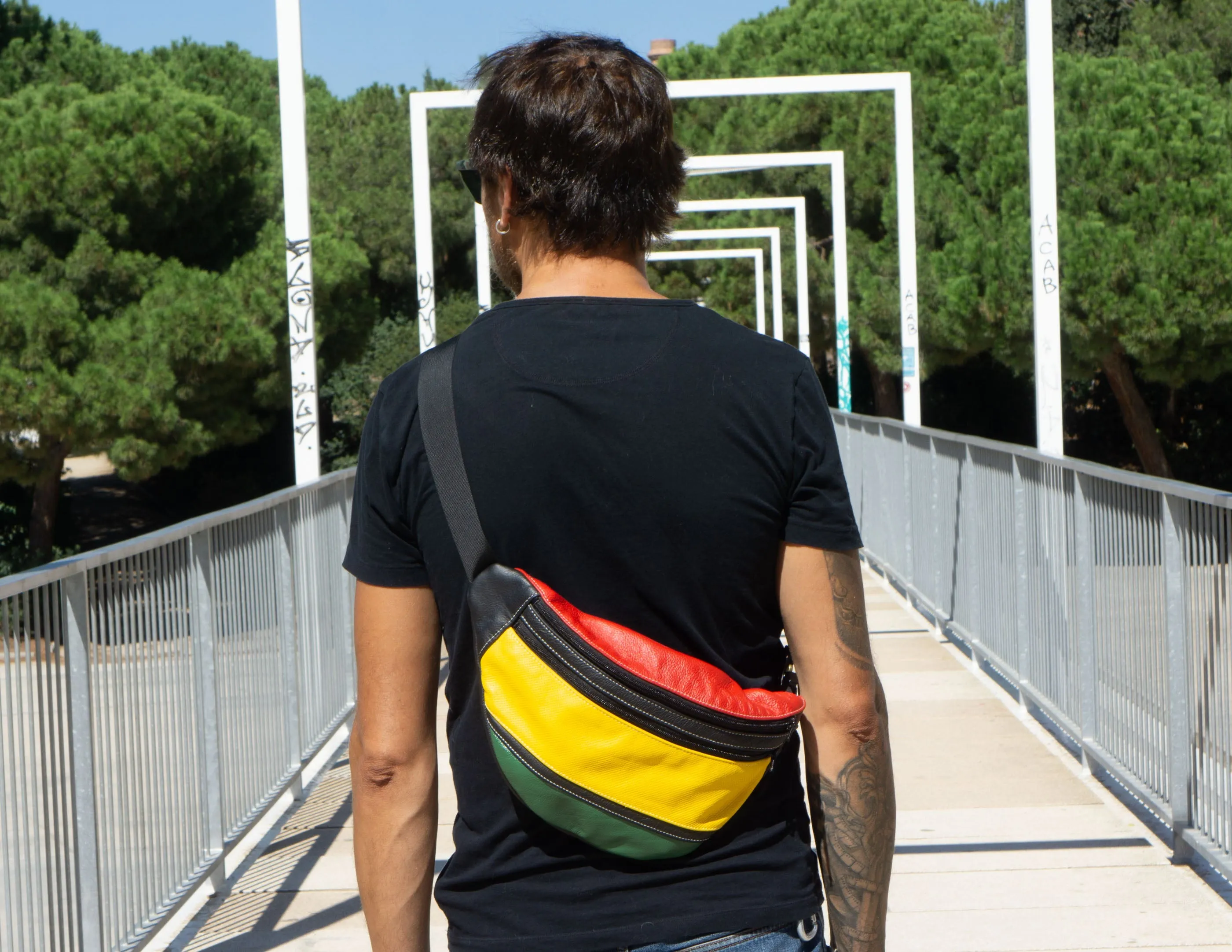 LEATHER BAG RASTA | crossbody bag for man | handcrafted