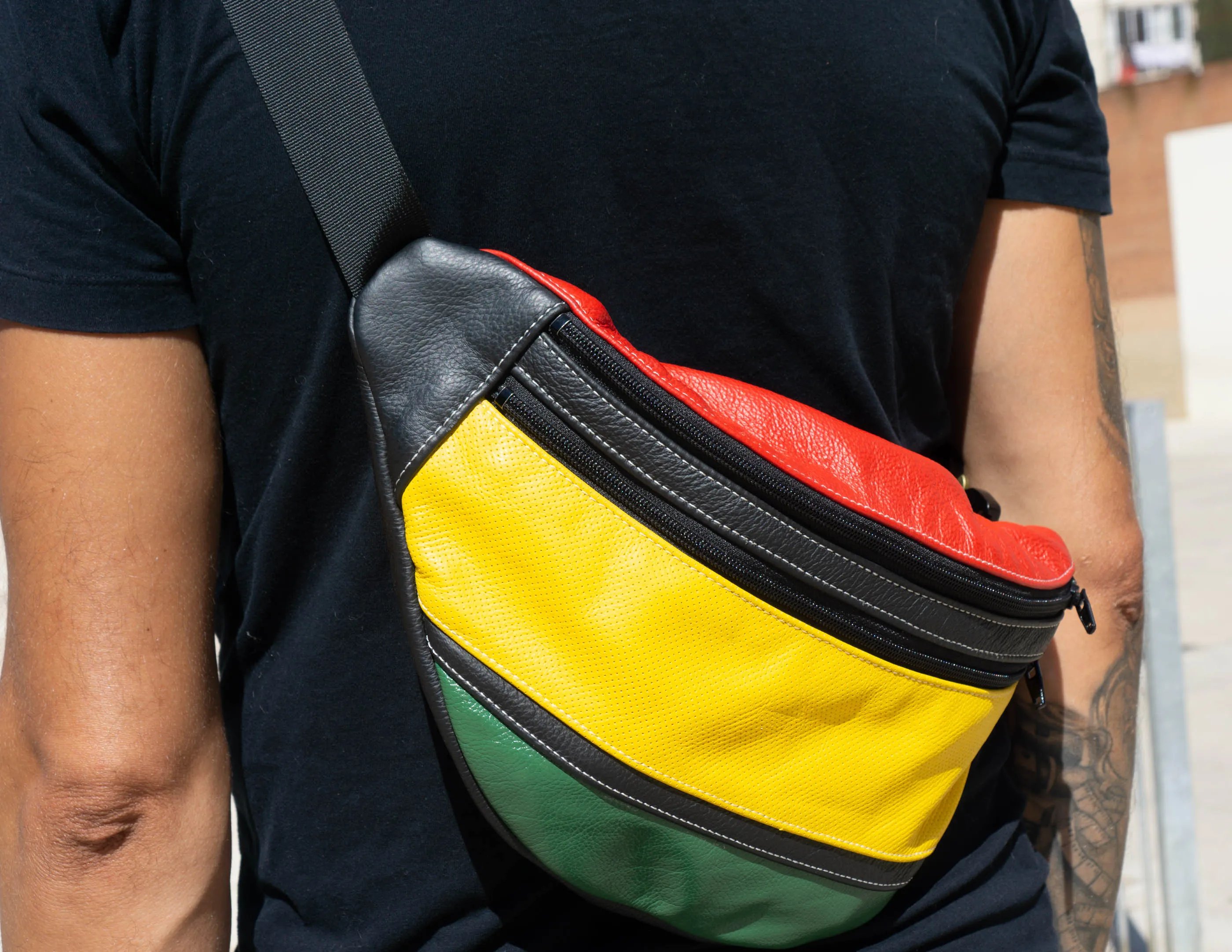 LEATHER BAG RASTA | crossbody bag for man | handcrafted