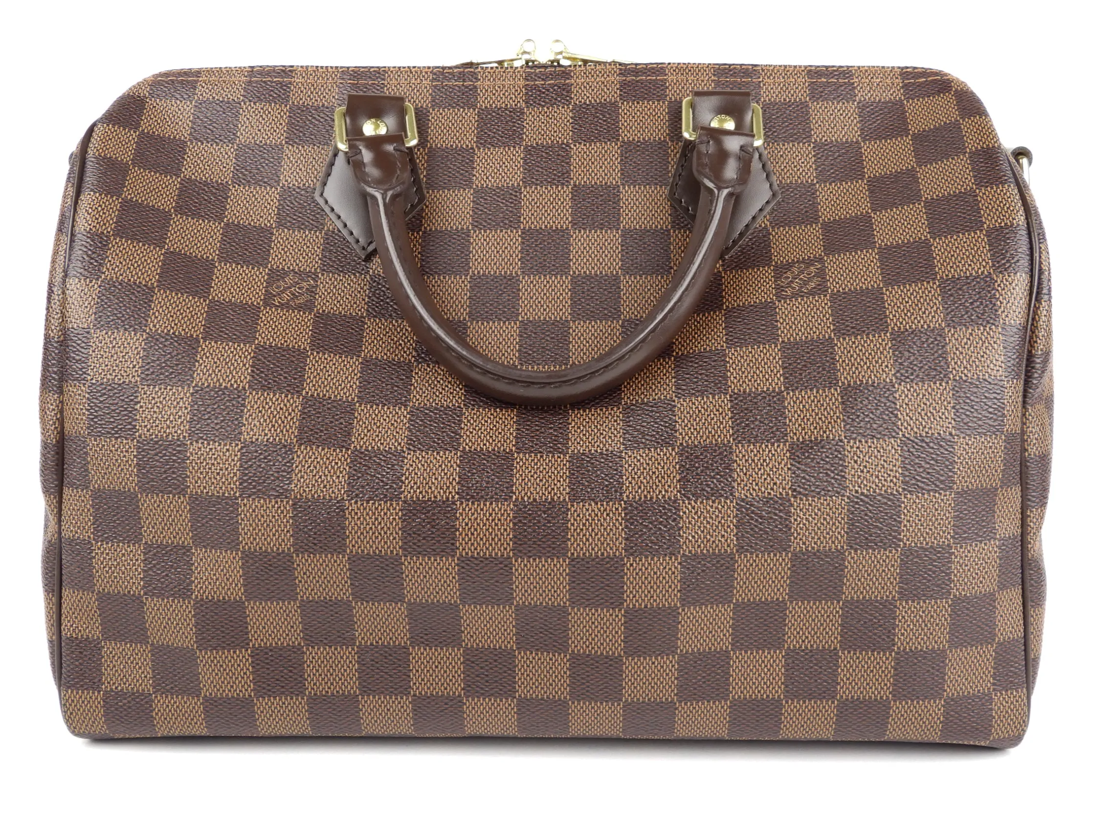 Louis Vuitton Brown Damier Ebene Coated Canvas Speedy 30 Bandouliere Two Way Boston Bag