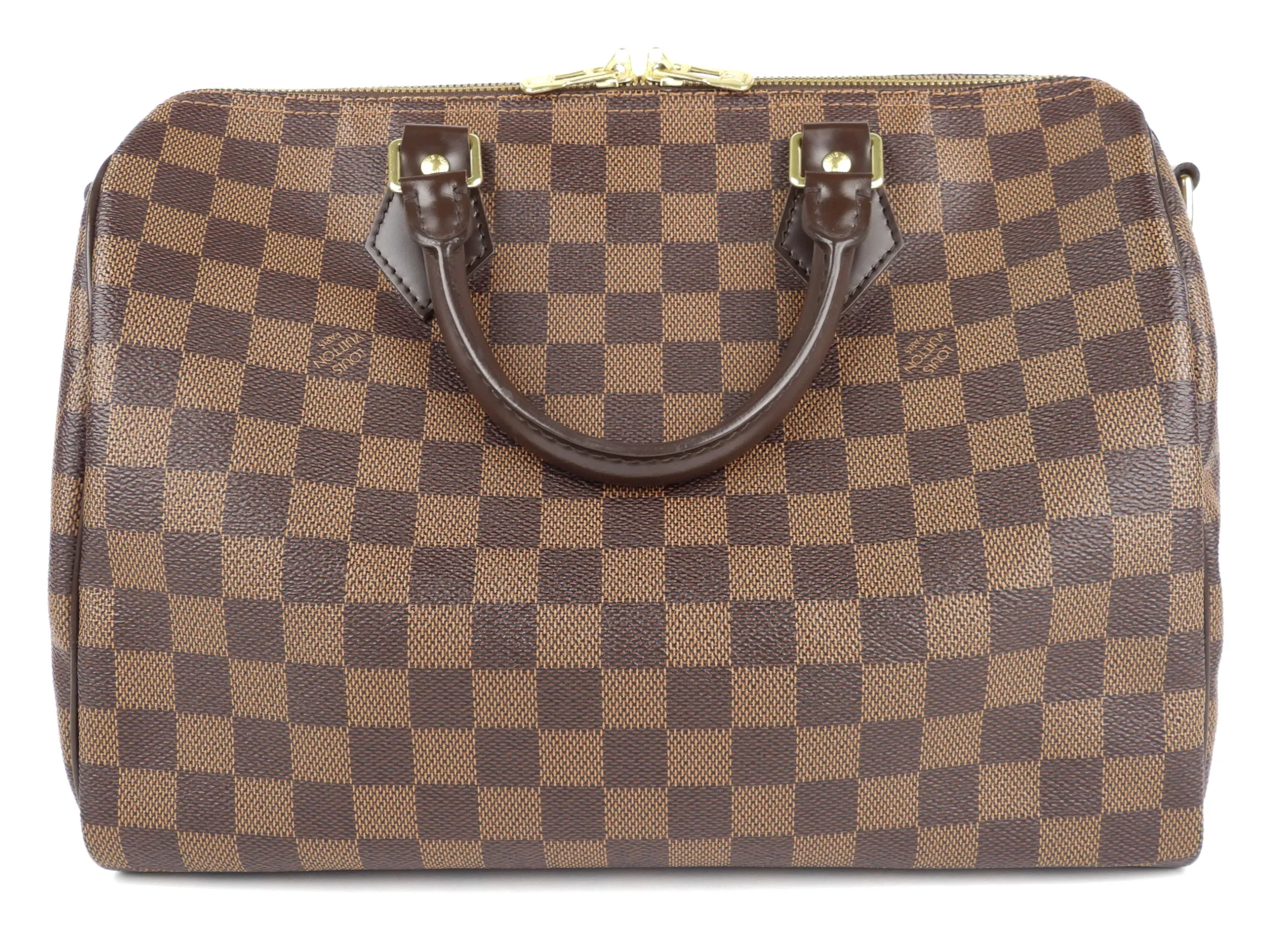 Louis Vuitton Brown Damier Ebene Coated Canvas Speedy 30 Bandouliere Two Way Boston Bag