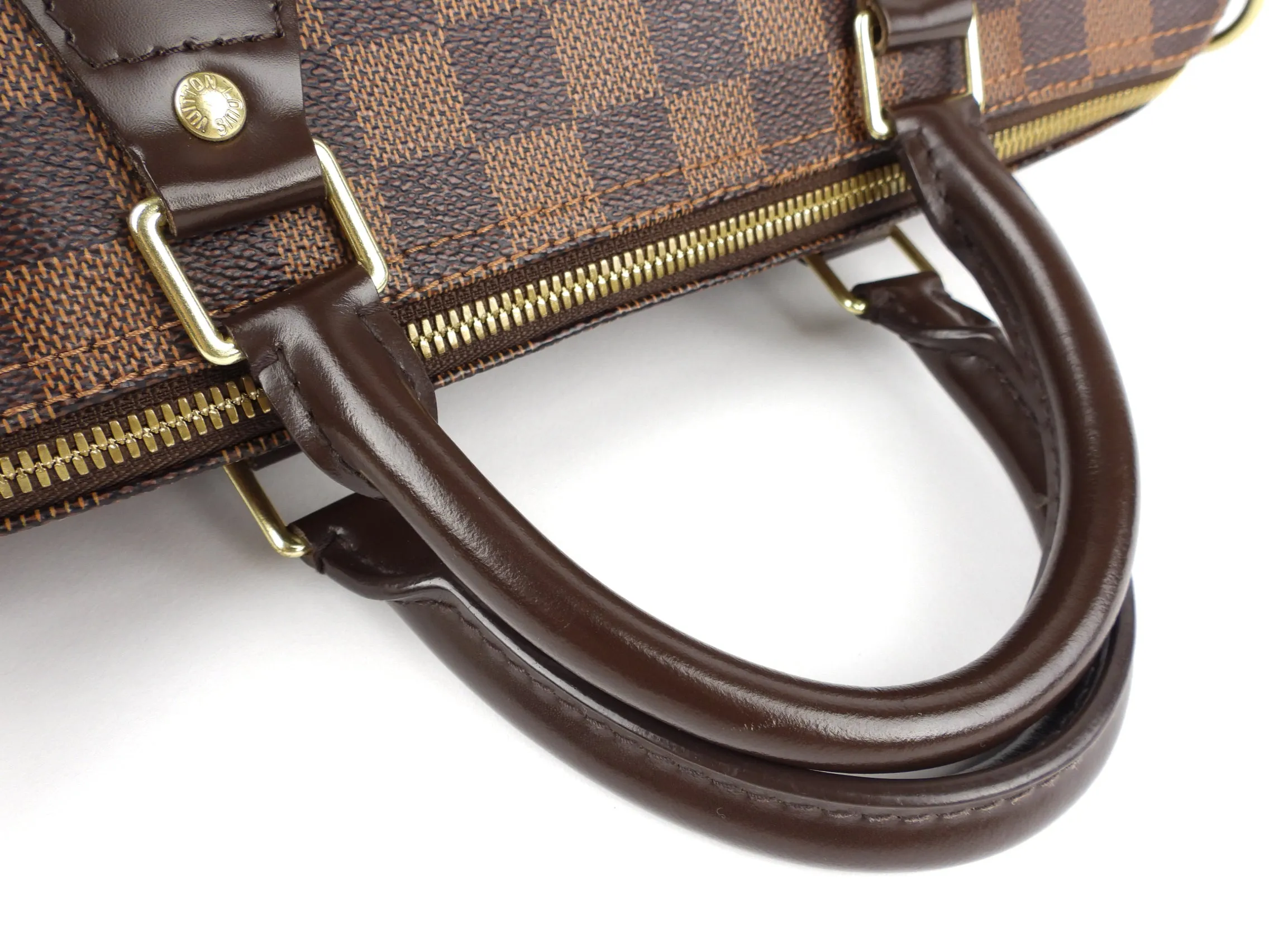 Louis Vuitton Brown Damier Ebene Coated Canvas Speedy 30 Bandouliere Two Way Boston Bag