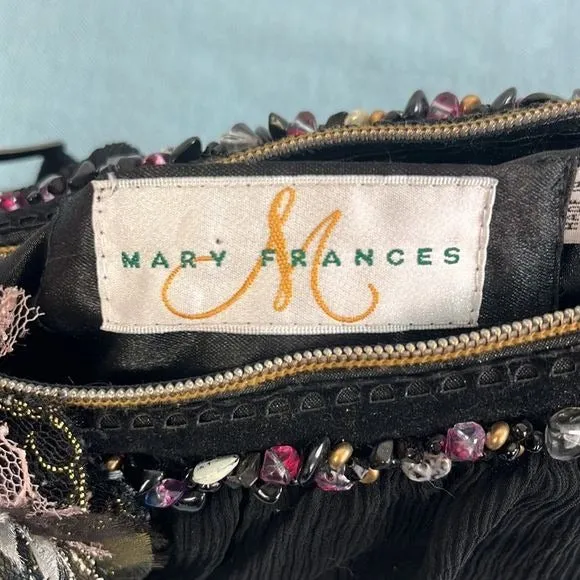 MaryFrances Black Beaded Butterfly Bag