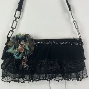 MaryFrances Black Beaded Butterfly Bag