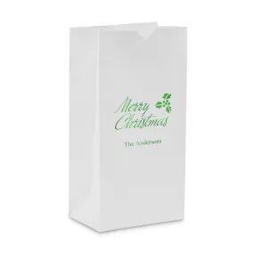 MERRY CHRISTMAS BLOCK BOTTOM GUSSET PAPER GOODIE BAGS