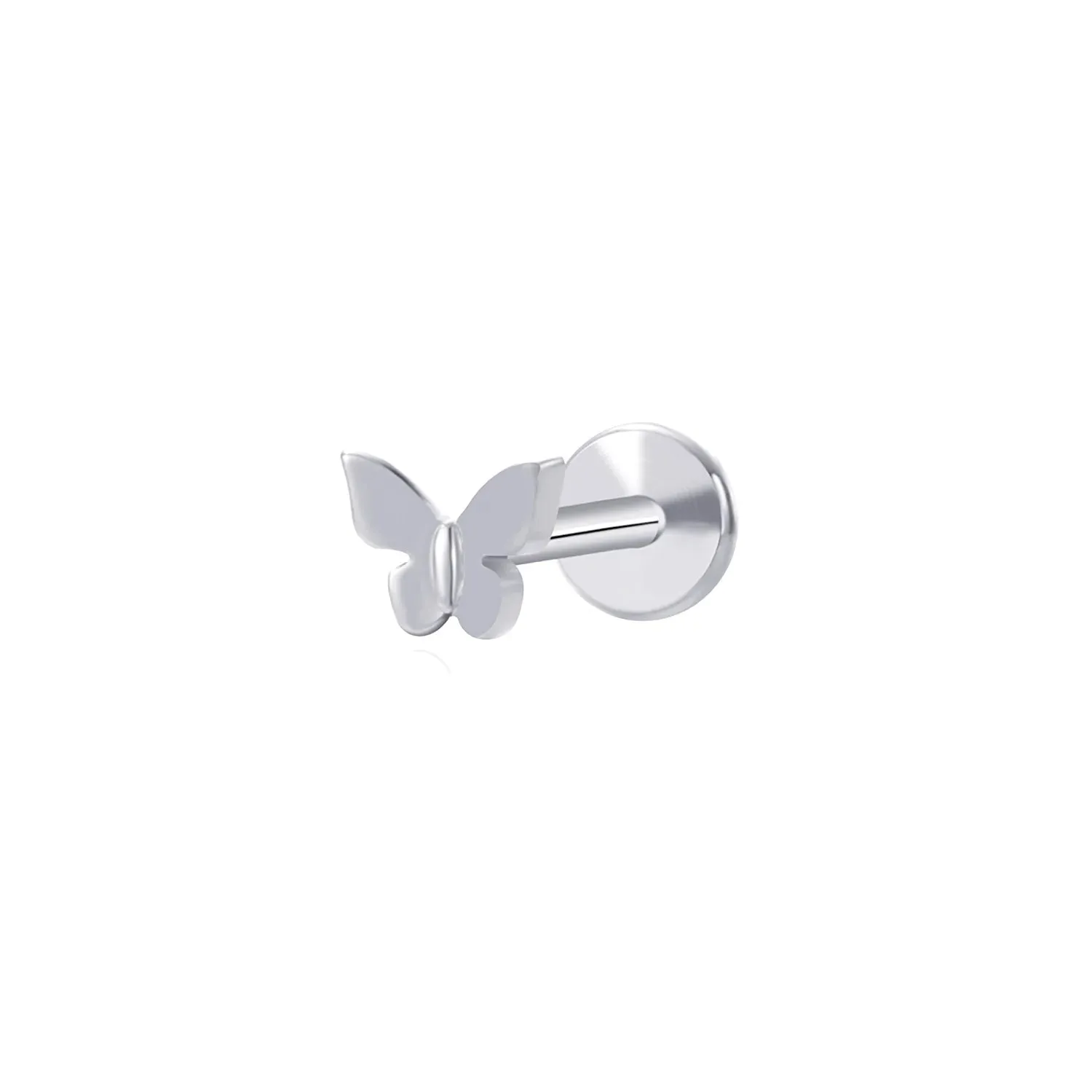 Mini Butterfly Flat Back Stud Earring (18G)