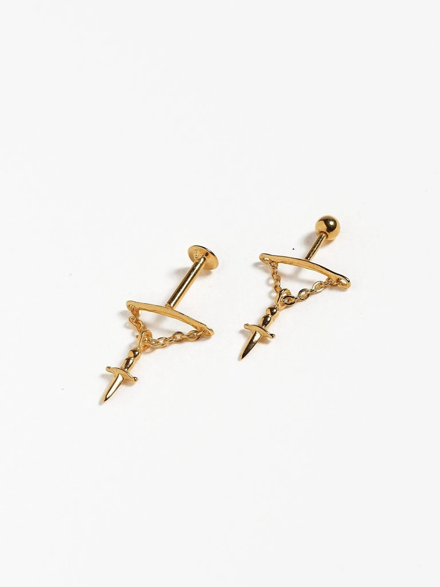 Olly Helix Sword Flat Back Earrings