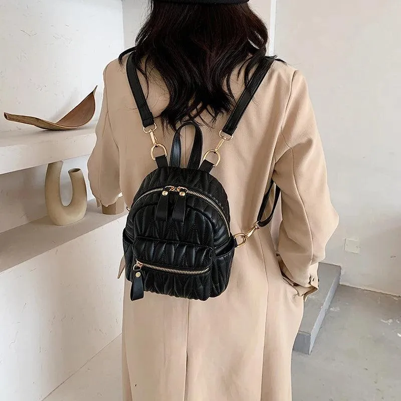 PCB390 Women's Luxury Leather Cool Backpack: Stylish Shoulder Bag