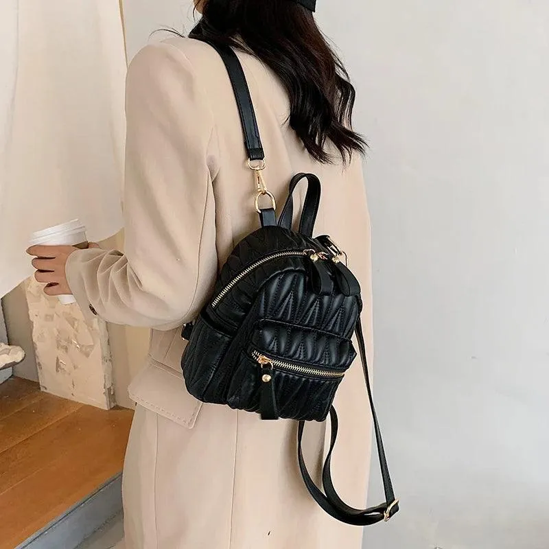 PCB390 Women's Luxury Leather Cool Backpack: Stylish Shoulder Bag