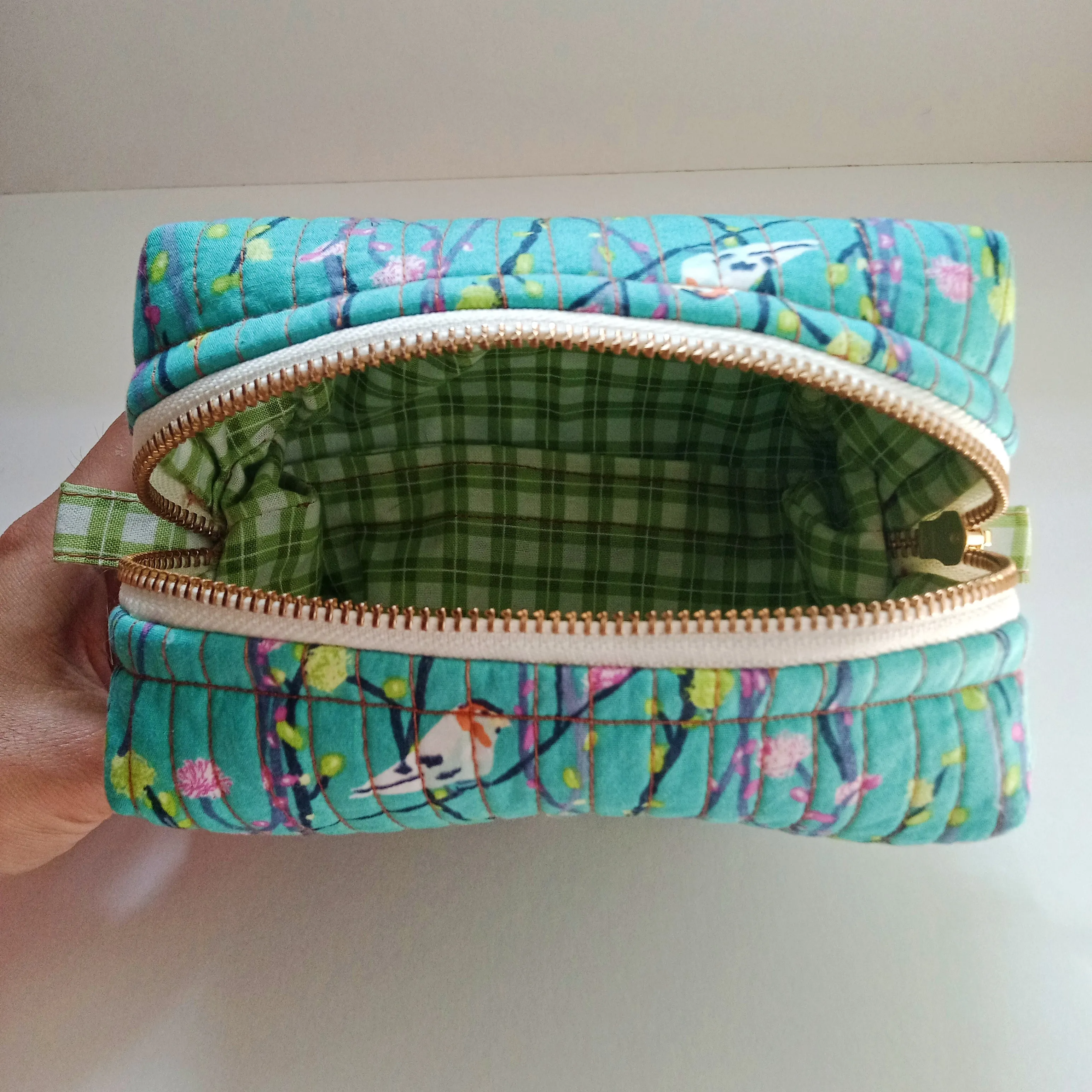 Robin's egg quilted bag