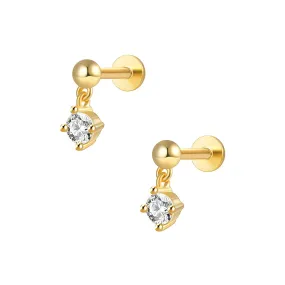 S925 Pendant Flat Back Earrings