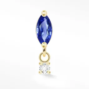 Sapphire Flat Back Earring Movement 14k Yellow