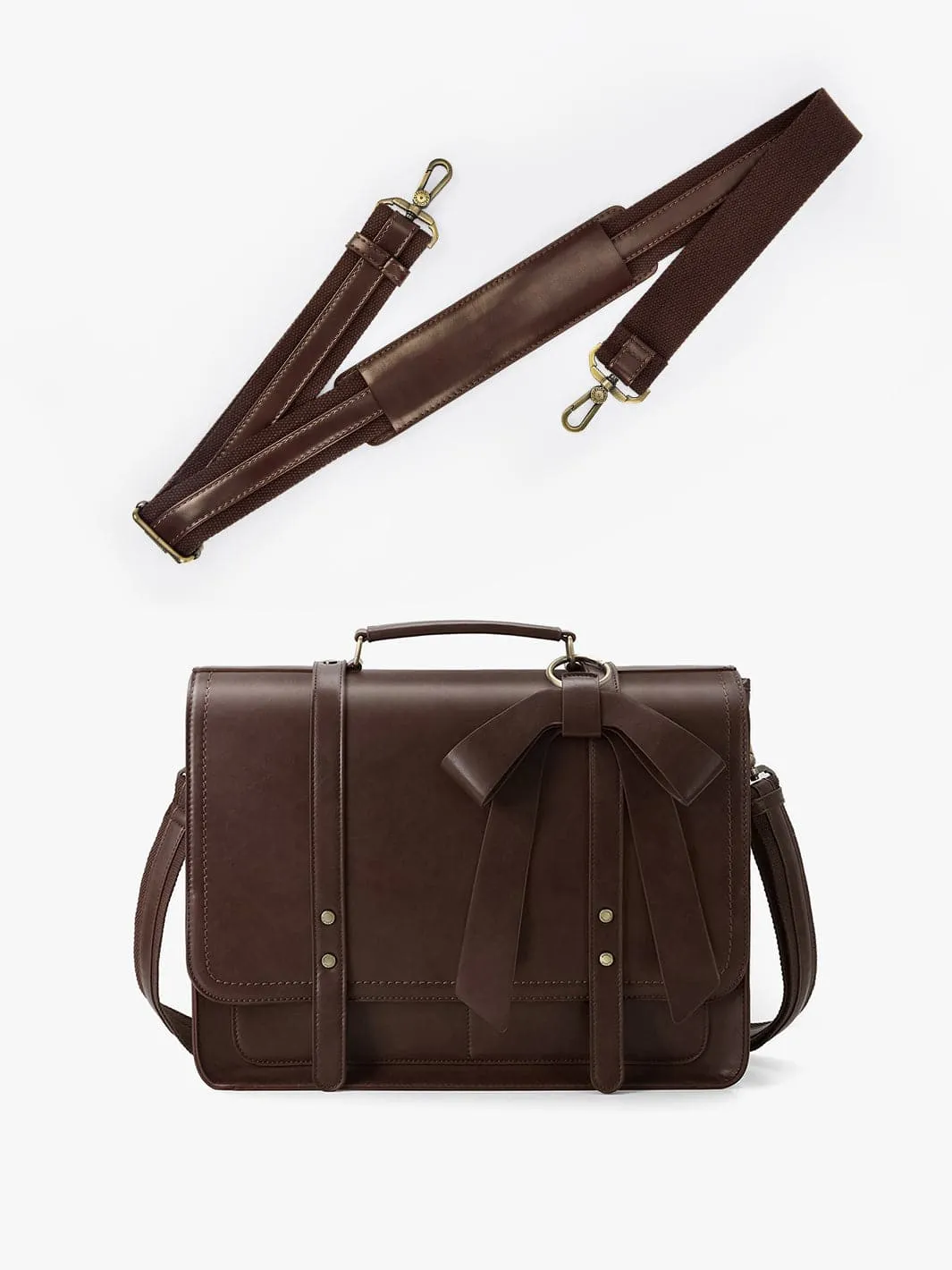 Shoulder Strap of PU Detachable Bow Big Briefcase