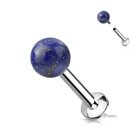 Sodalite Blue Stone Internally Threaded Flat Back Stud