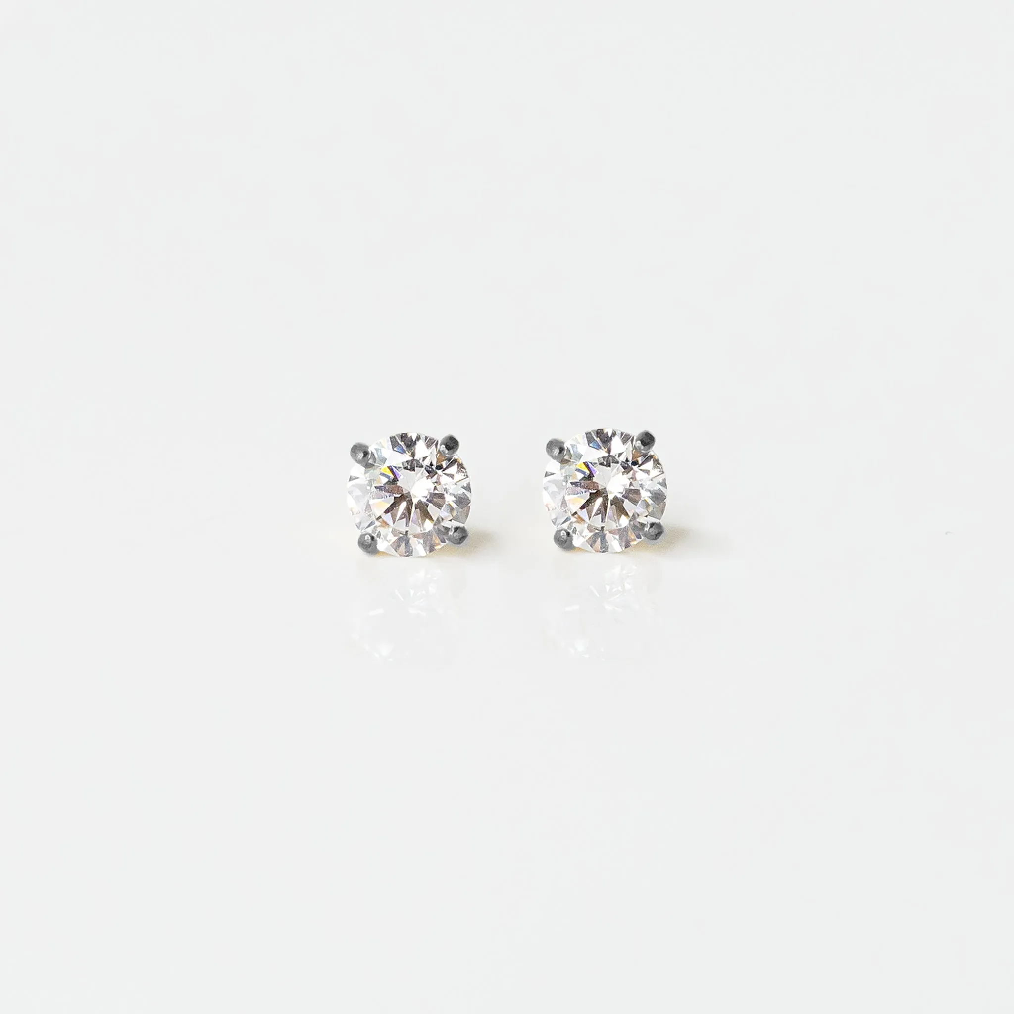 Solitaire Round Flat Back Sleeper Earrings